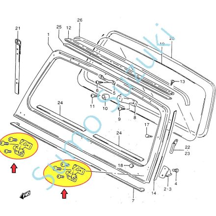 Suzuki Samurai Szélvédó Keret Zsanér Zásoba SJ410  SJ413 SANTANA 72420-80010