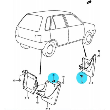 Maruti Blatník Podblatník és Lapač nečistôt patent 09409-07305-5PK