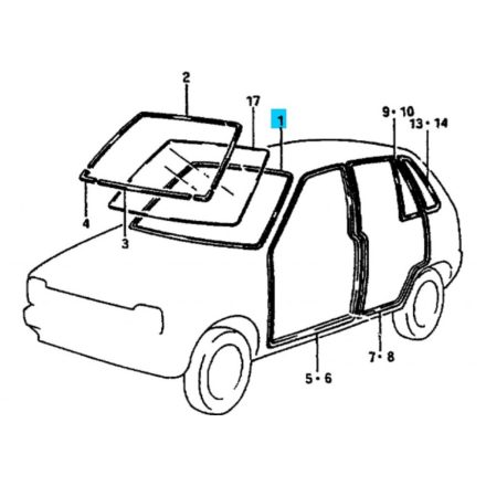 Maruti Predný szélvédő üveg tömítöPneumatika 84611-84000