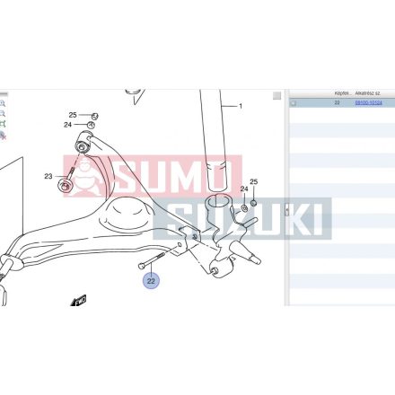 Suzuki Swift Zadný lengőkar Šrób tengelycsonknál