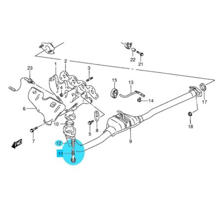 Suzuki Swift 1990-2003 1,0-1,3 Výfuk Šrób plusz rugó 09119-10041