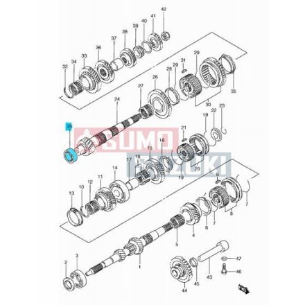 Suzuki Alto 2002-06 váltó Prevodovka csapágy Suzuki Originál Suzuki/Maruti 09265-25022, 09265M25022, 09265-25036