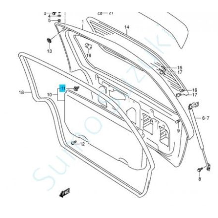 Suzuki ajtó kárpit patent, Biely 09409-08320