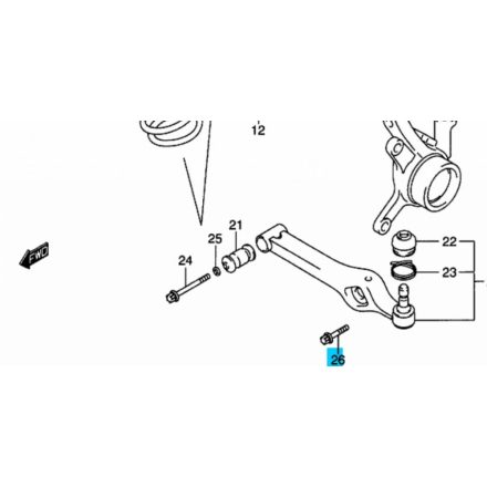 Suzuki Ignis Wagon R Predný lengőkar Šrób (gömbfejnél) 09509-10004