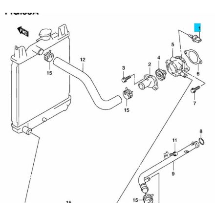 Suzuki Swift 1,3 16v ->2003, Wagon R (nem VVT) vízhőfok vízhőmérséklet Senzor/Snímač gyári eredeti Suzuki 13650-50F10