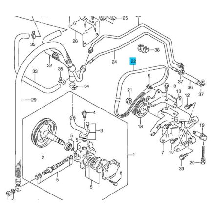 Suzuki Swift 1996-2003 1,3 (8V), 1,6 Servo + Klimatizácia szíj 17521-52E00