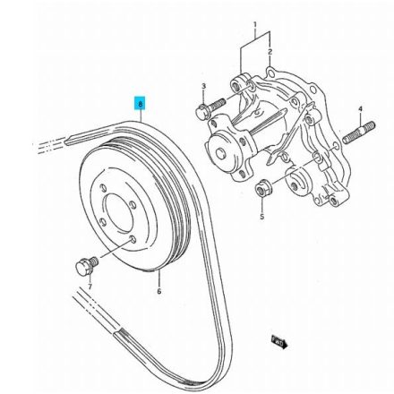 Suzuki Swift 1990-1996 Alternátor + Remeň vodného čerpadla, 3 bordás 17521-60B20