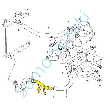 Suzuki Swift 1,3 kov Chladič víztrubica 17860-63B01