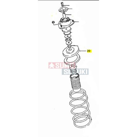 Suzuki Swift 1994-2000 Predný Pružina pre tlmič fPredný rugótányér 41230-60B00