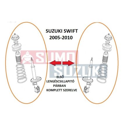 Suzuki Swift 2005-> Tlmič pérovania predný pravý+lavý komplet sada Akčná cena, Záruka 1 rok alebo 40000km