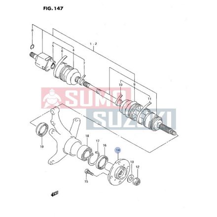 Suzuki Swift Náboj kola, otoč Predný 1,0-1,03 alvázszám: ...500000-ig