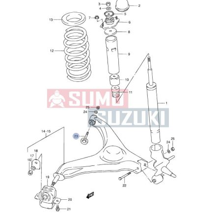 Suzuki Swift Zadný lengőkar Šrób Zadný szilentnél utángyártott termék 46440-60B00