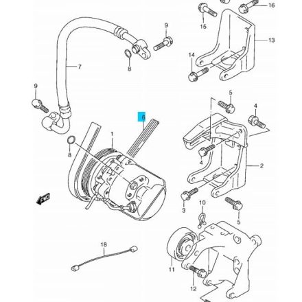 Suzuki Swift 1,0 1990-2003 Servo+Klimatizácia szíj 49180-63B10