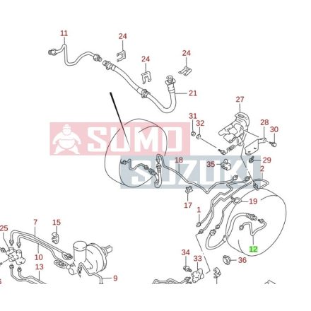 Suzuki Swift Brzdytrubica Lavý Zadný kov 51470-63B00-SSE 