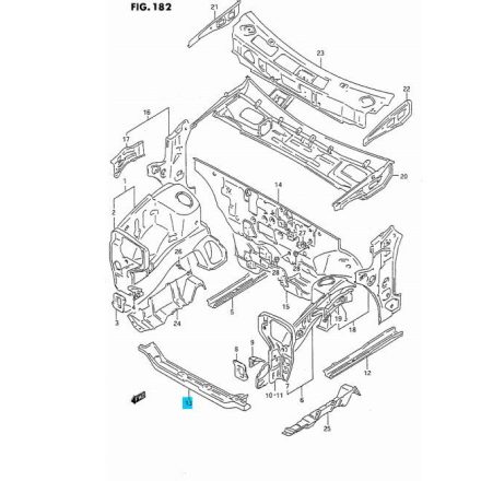 Suzuki Swift Predný Dolný kereszttartó 1990-2003 gyári eredeti 58210-60B01