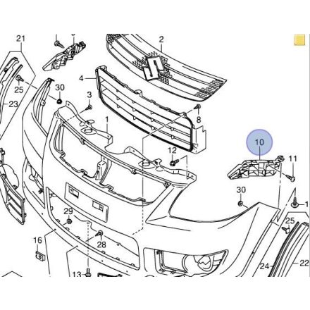 Suzuki SX4 Bočný držiak nárazníka predný pravý 71731-80J00