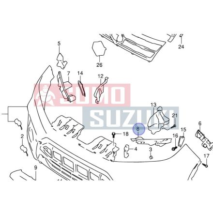 Suzuki Vitara 2015->  Držiak Nárazníka - plast - Lavý Predný Bočný 