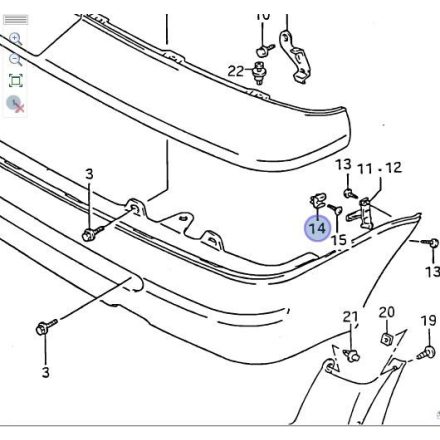 Suzuki Swift 1990-2003 Zadný nárazníktartó rögzítő patent 71753-60B00