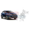 Suzuki S-Cross od 2016Predný Nárazník Dolný Púzdro Strieborný 