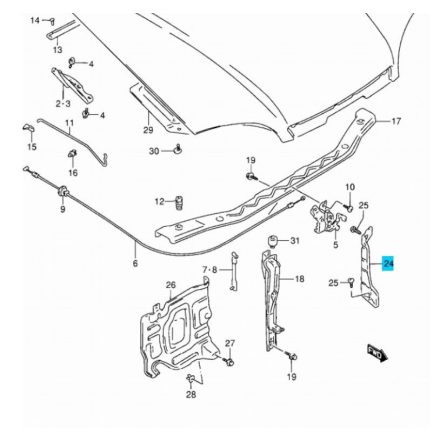 Suzuki Swift 1990-2003 Plast Chladič Deflektory 72391-60B00