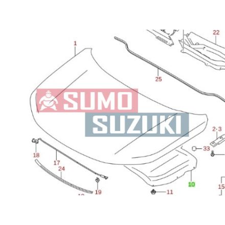 Suzuki Vitara 2015-> Kapota Tesnenie Original Suzuki 72440-54P00