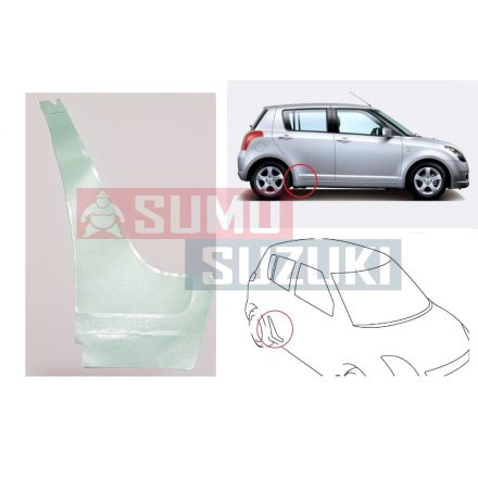Suzuki Swift 2005-> nálepka proti preliaciny pre ochranu prahu 5 dver./ priesvitná fólia pravá 77131-63J00
