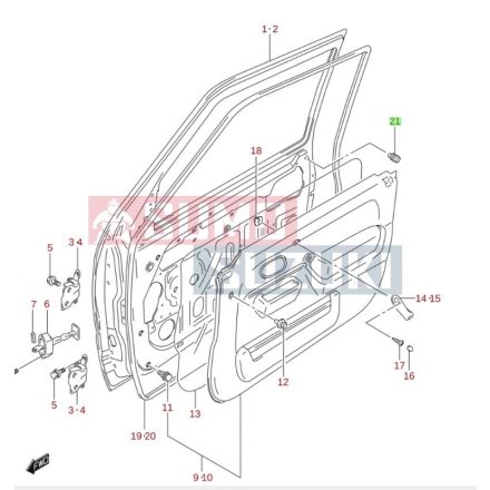 Suzuki Jimny ajtó ütközőPneumatika 82711-56B00-E 