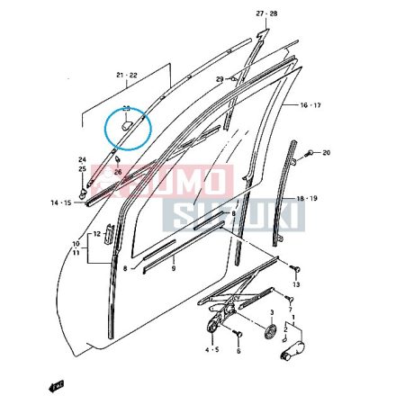 Suzuki Swift 1990-2003 légterelö kapocs patent ablakra - utángyártott 83681-60B01