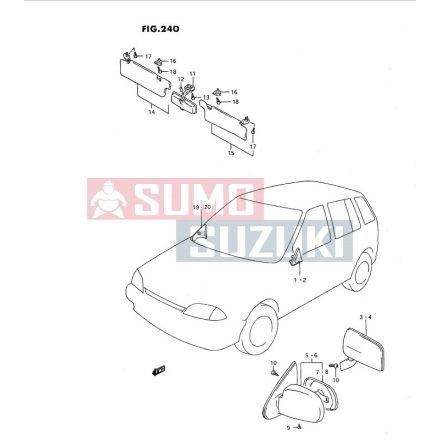 Suzuki Swift ->1996 napellenző tartó čierny 84851-60B00-5NE