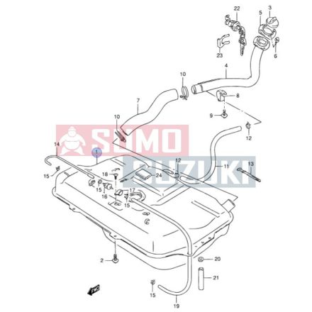 Suzuki Swift 1,0 1,3 1,6 Benzintank injektoryos 89101-64B11 minőségi utángyártott termék